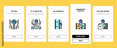 Data Recovery Computer Processing Onboarding Mobile App Page Screen Vector. Remote Emergency Data Recovery Hard Drive And Ssd, Smartphone And Password. Loss Prevention Services Software Illustrations