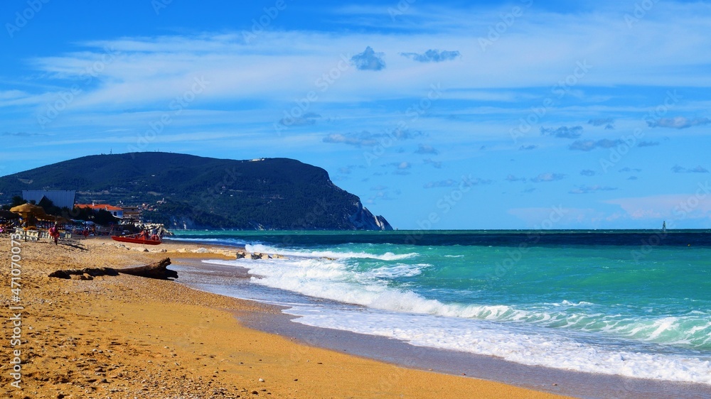 Porto Recanati beach on the Conero Riviera in the Marche region, Italy
