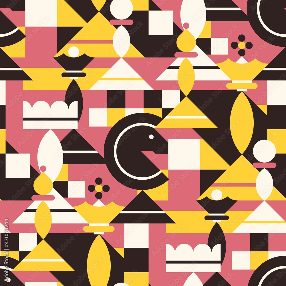Chess seamless vector pattern. Abstract geometric style. Chess seamless vector pattern. Abstract geometric style.
