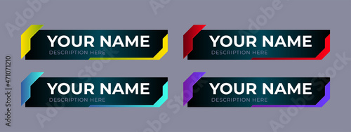 Set collection vector illustration of Broadcast News Lower Thirds Template. layout design banner for bar Headline news title, sport game in Television, Video and Media Channel