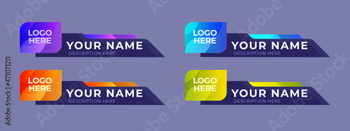 lower third name title bar design template vector illustration.