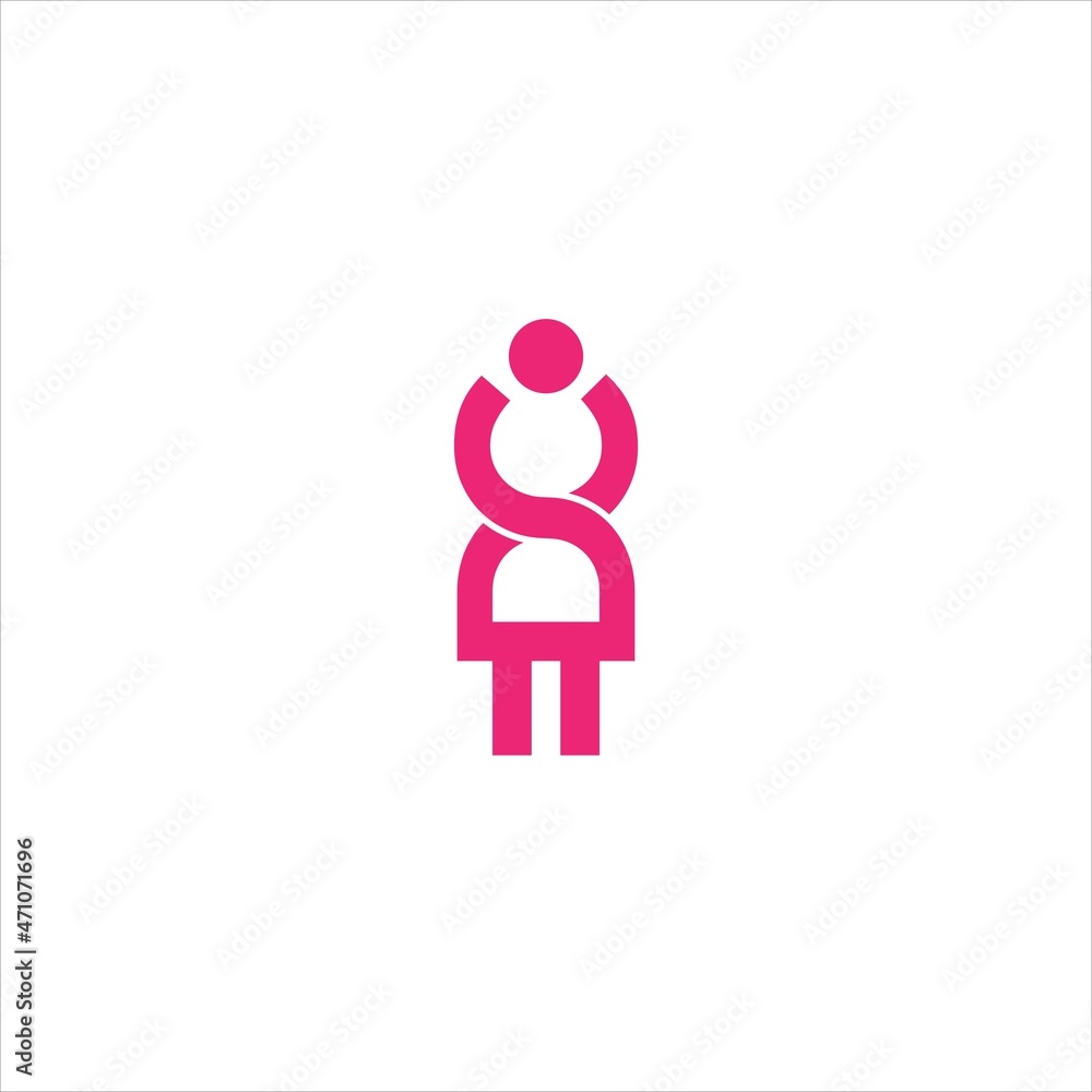 woman logo vector template line woman logo vector template line
