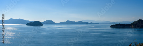 Panorama Landscape of Ohkunoshima in Hiroshima Prefecture. Seto Inland Sea