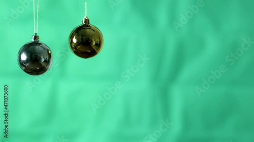 colored christmas tree balls with chroma background