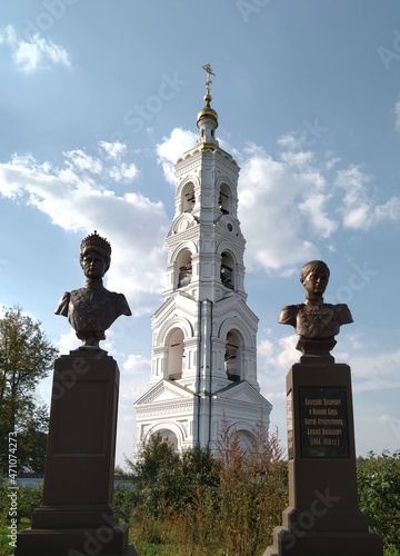 Ancient historical building of orthodox church cathedral in Russia, Ukraine, Belorus, Slavic people faith and beleifs in Christianity St. Nicolas Berlyukov Monastery photo