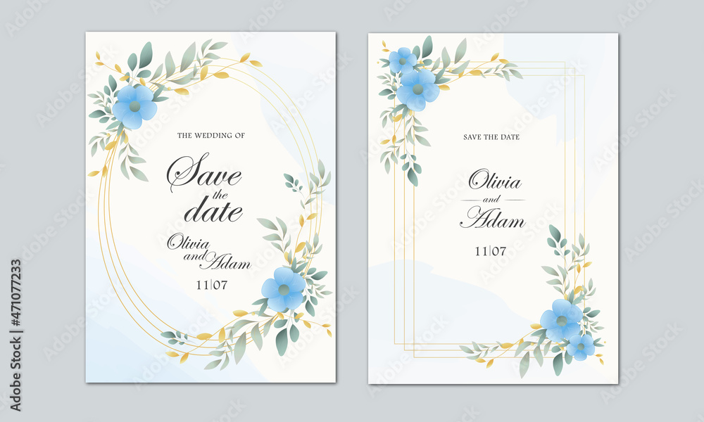 Framed wedding invitations with flowers Framed wedding invitations with flowers