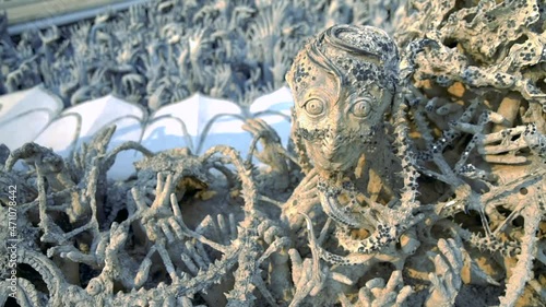 Wat Rong Khun is a white Buddhist temple located near the city of Chiang Rai in Thailand