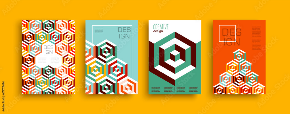 Modern geometric shape design template set