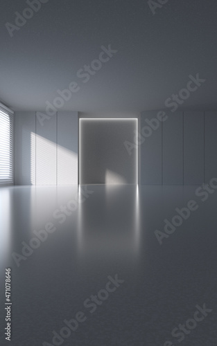 Empty room and blank wall  3d rendering.