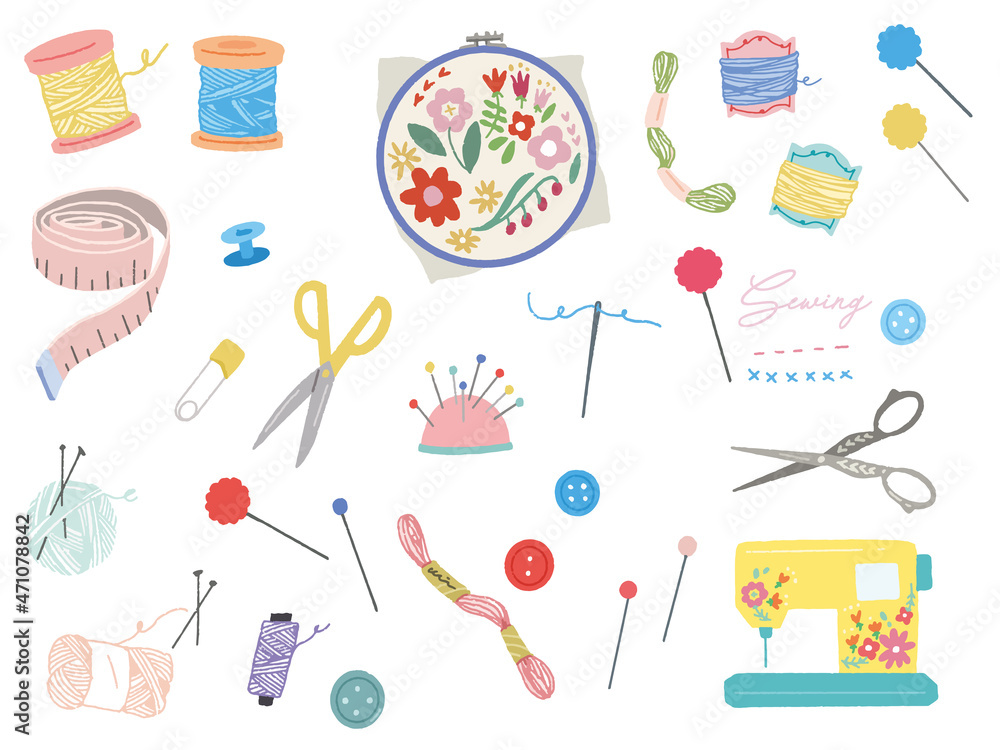 手芸 刺繍 裁縫の手書きイラスト 編み物 ボタン 糸 まち針 ハサミ ミシン ハンドメイド 毛糸 Handwritten Illustrations Of Handicrafts Embroidery And Sewing Knitting Scissors Sewing Machine Handmade Wool Stock Vektorgrafik Adobe Stock 手芸 刺繍 裁縫の手書きイラスト 編み物 ボタン 糸 まち針 ハサミ ミシン ハンドメイド 毛糸 Handwritten Illustrations Of Handicrafts Embroidery And Sewing Knitting Scissors Sewing Machine Handmade Wool Stock Vektorgrafik Adobe Stock