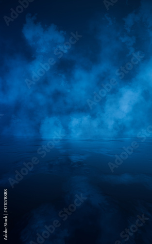 Dark smoke background, 3d rendering.