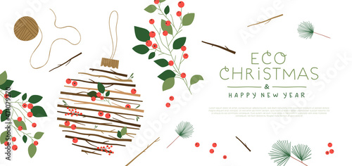 Merry Eco Christmas recycled ornament template