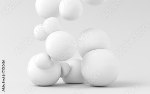 Bouncy and abstract balls, 3d rendering.