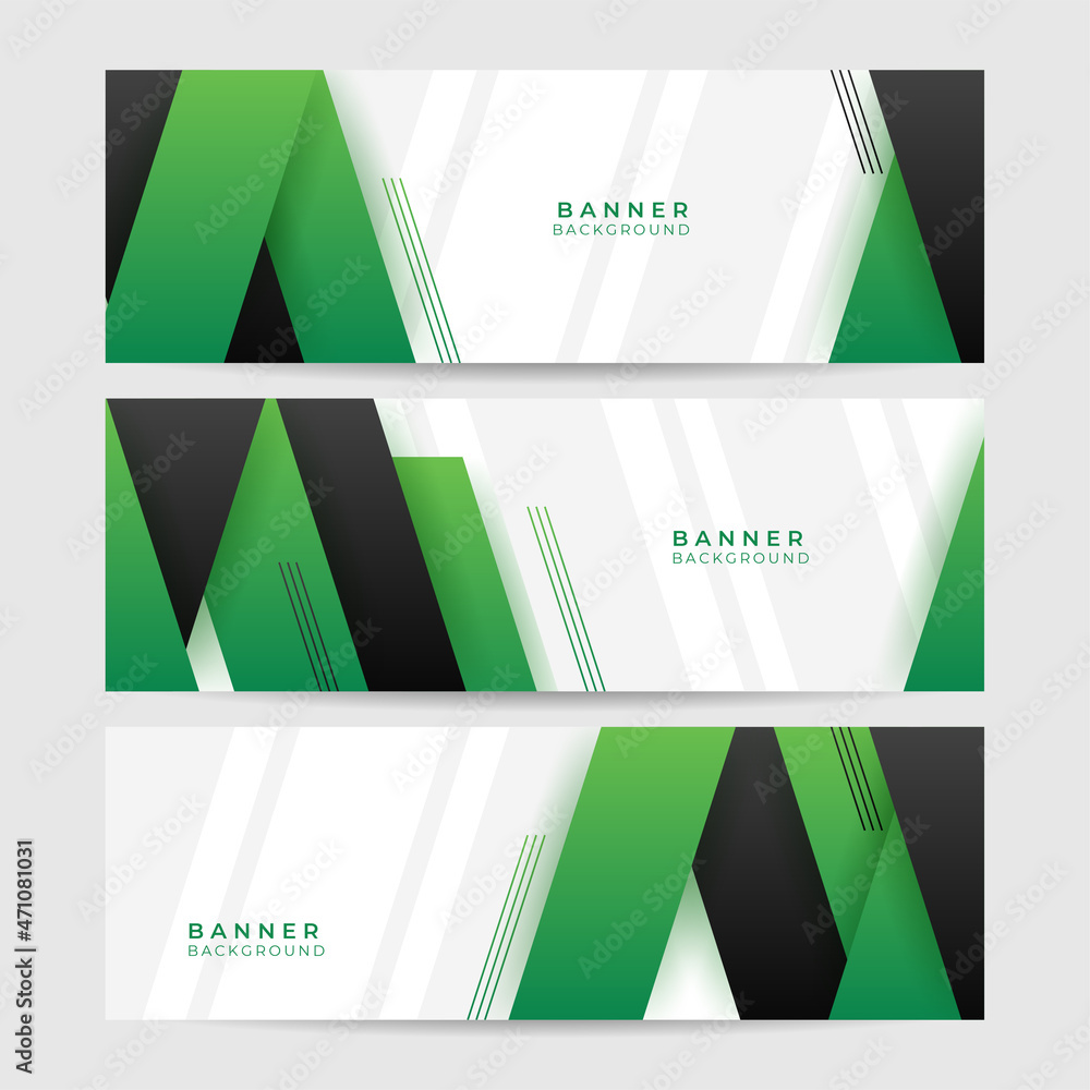 Modern abstract gradient black and green abstract banner background.  Business minimal background with geometric shapes. Vector abstract graphic  design banner pattern background template. Stock Vector | Adobe Stock