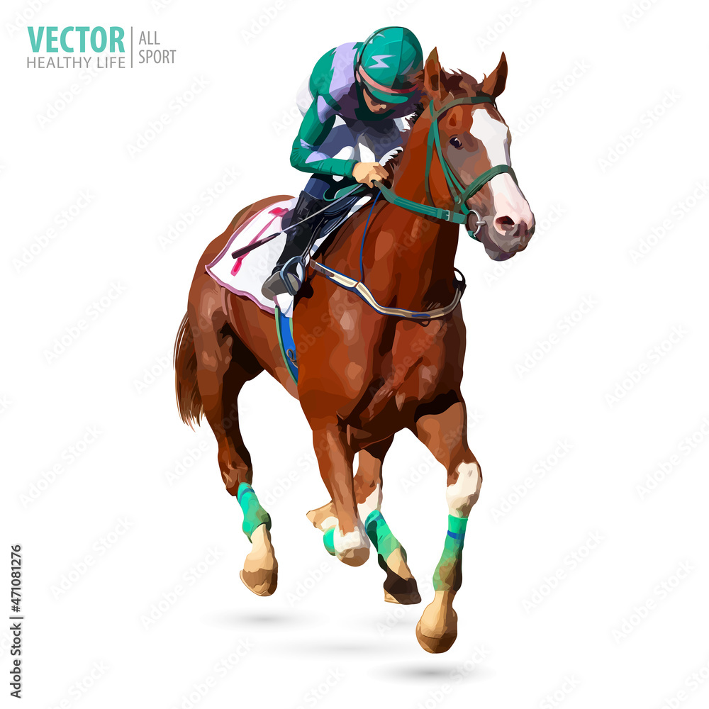 Horse racing jockey. Sport. Champion. Racetrack. Equestrian. Derby. Vector illustration Horse racing jockey. Sport. Champion. Racetrack. Equestrian. Derby. Vector illustration
