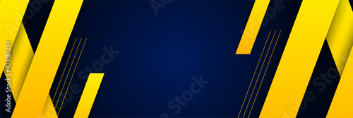Abstract navy dark blue and yellow banner background. Vector abstract graphic design banner pattern background template.