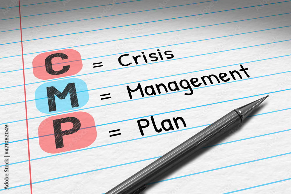 CMP - Crisis Management Plan. Business acronym on note pad. 3D Illustration. CMP - Crisis Management Plan. Business acronym on note pad. 3D Illustration.