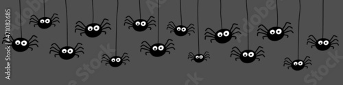 Creepy spiders. Halloween banner concept. Vector