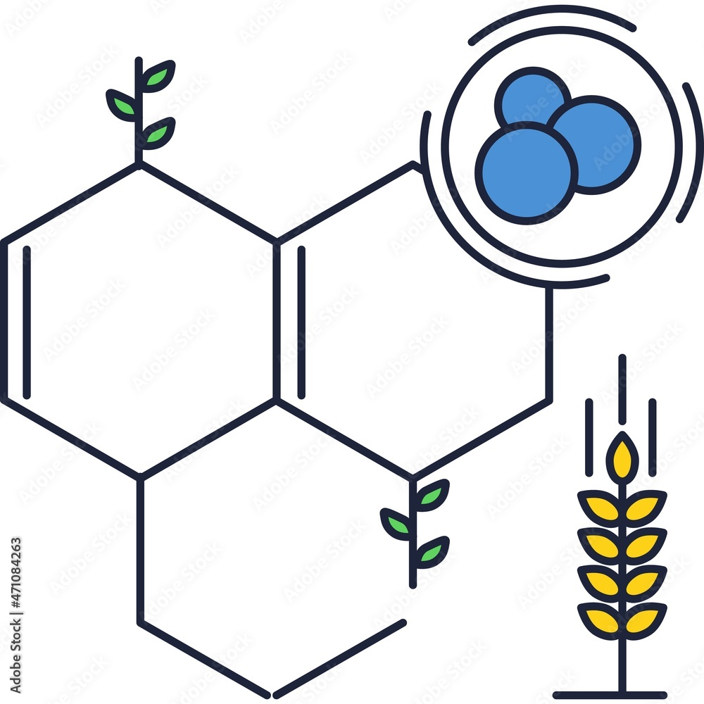 Synthetic biology icon herb cell vector biotech Synthetic biology icon herb cell vector biotech