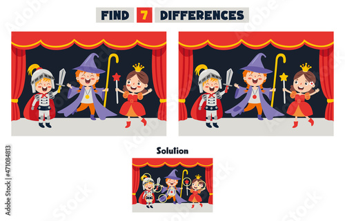 Find Seven Differences Activity For Children