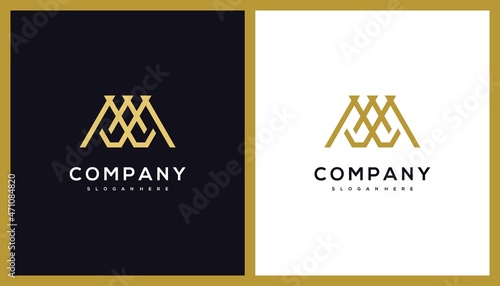 Letter AWM Logo Design. Luxury Line Editable. Creative Template Icon Vector Illustration. photo