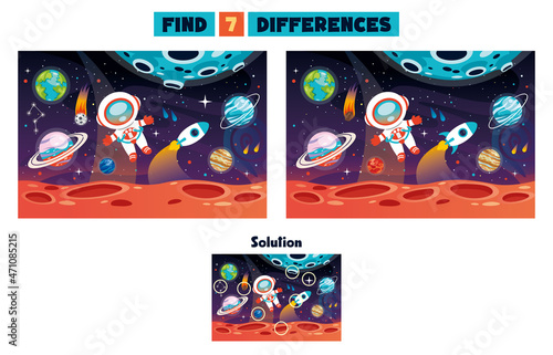 Find Seven Differences Activity For Children