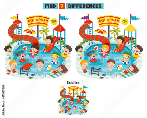 Find Seven Differences Activity For Children