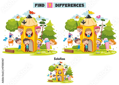 Find Seven Differences Activity For Children