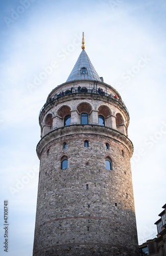 Historic Galata Tower, one of the landmarks of Istanbul
