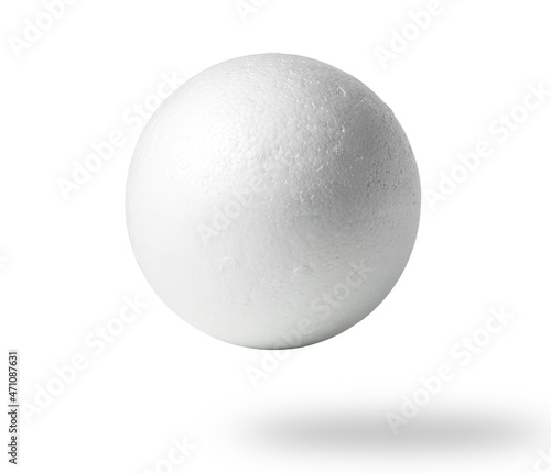 Styrofoam ball isolated on white background