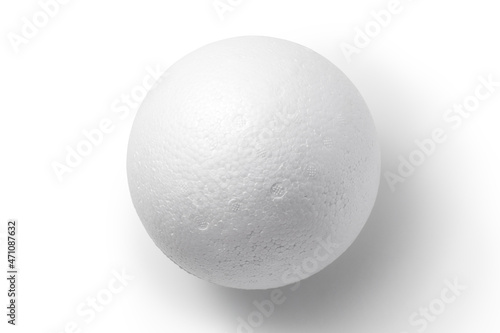 Styrofoam ball on white background