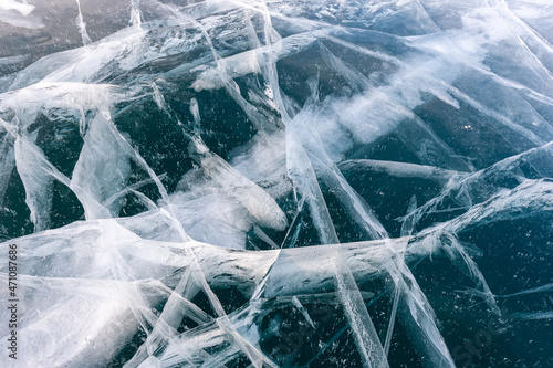 Ice cracks of the Lake Baikal surroundings © alekseev