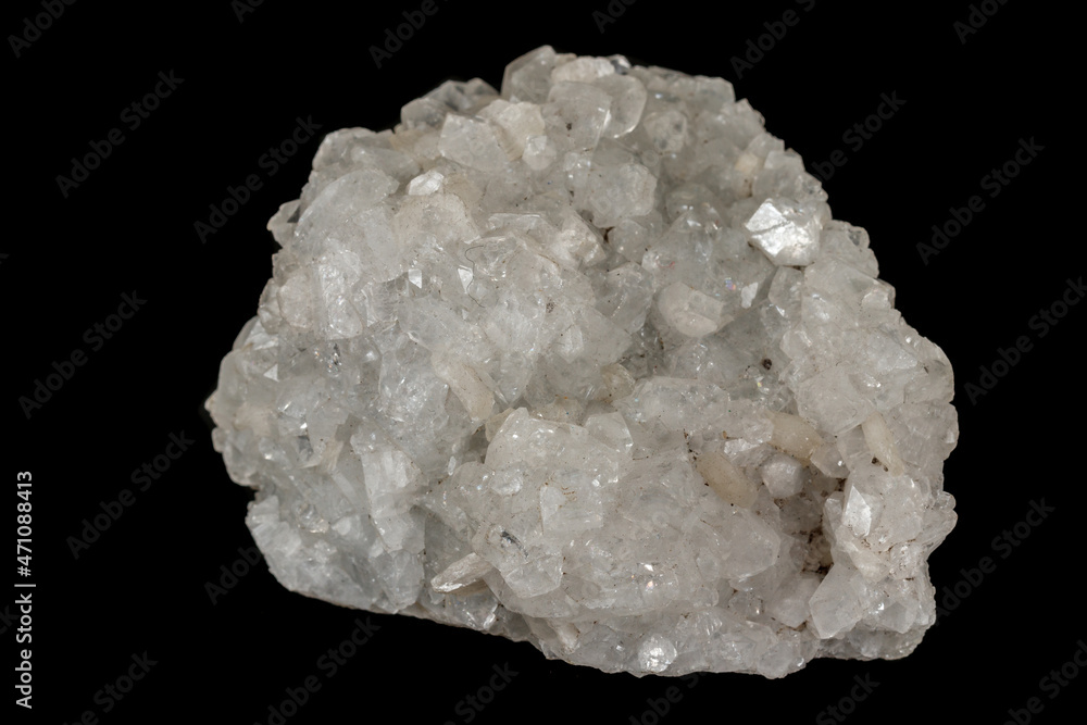 Fototapeta premium Macro stone Aragonite mineral on a black background