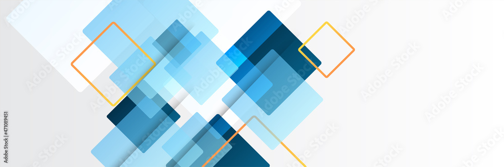 Abstract blue orange lines geometric banner background. Vector design ...