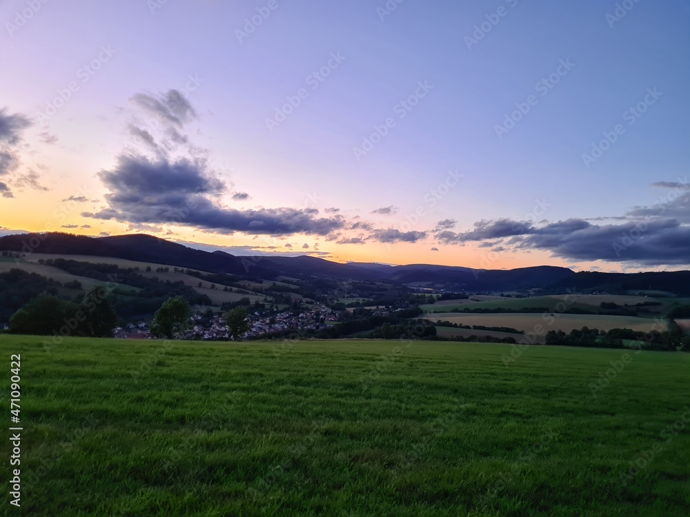 sunset in the mountains