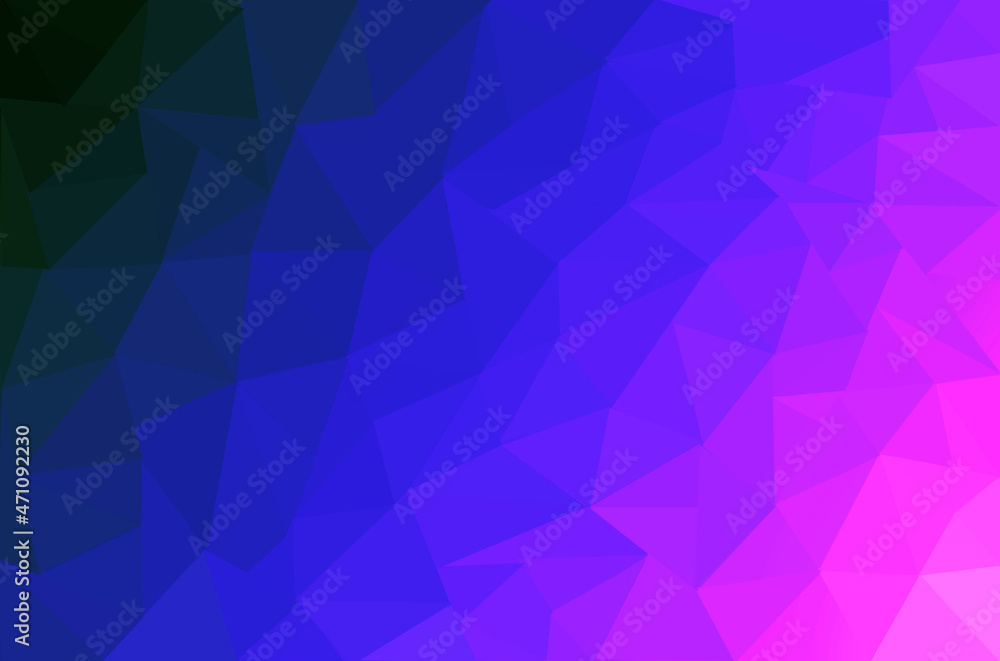 Obraz premium Low poly gradient black, blue, pink abstract background