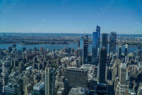 Amazing panoramic view of the city New York, where you can see the Hudson River, the east river, central park and skyscrapers