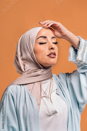 Young muslim woman in studio