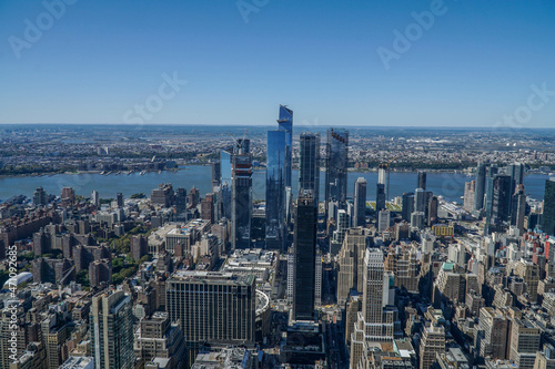 Amazing panoramic view of the city New York, where you can see the Hudson River, the east river, central park and skyscrapers © juancamilo