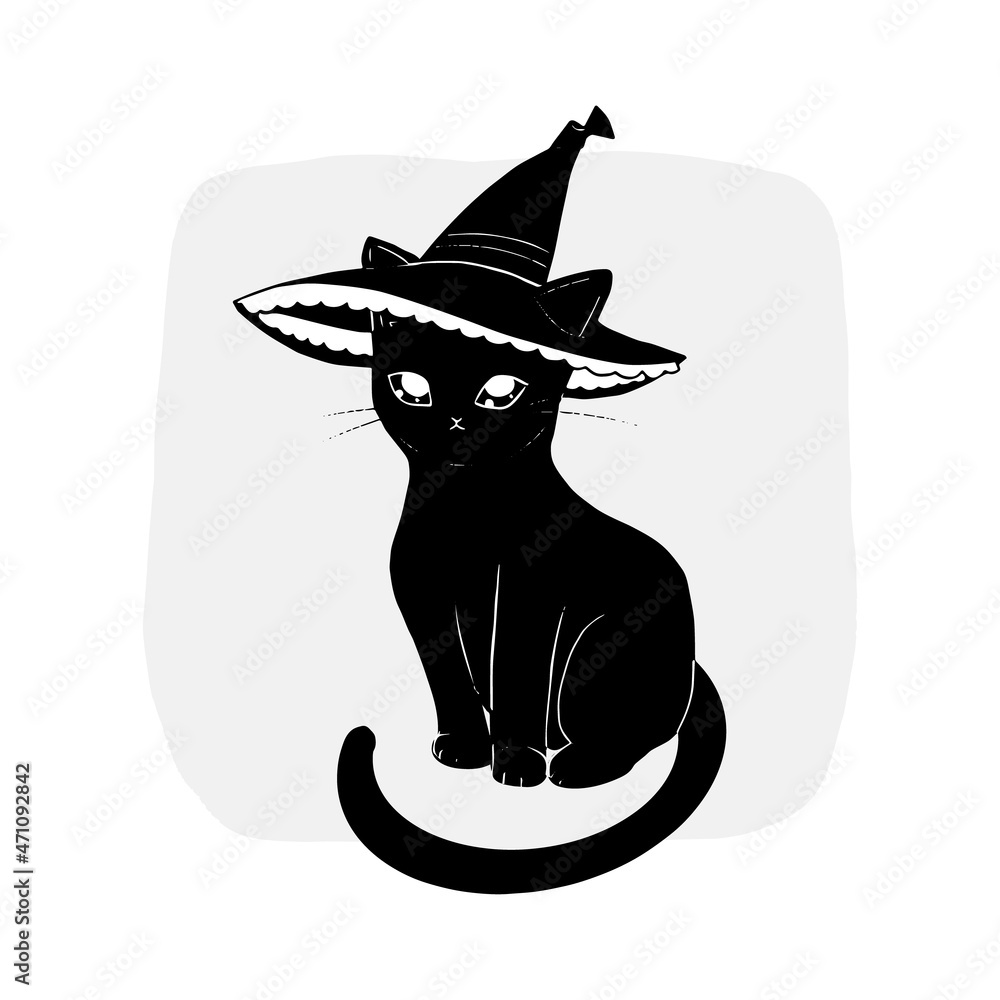Cat in witch hat 2025