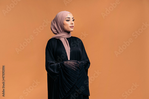 Young muslim woman in studio