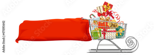 Vector Christmas Sale Concept with Red Banner