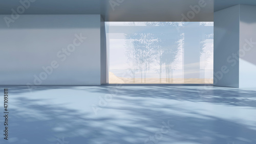 Empty room with Wall Background. 3D illustration, 3D rendering 