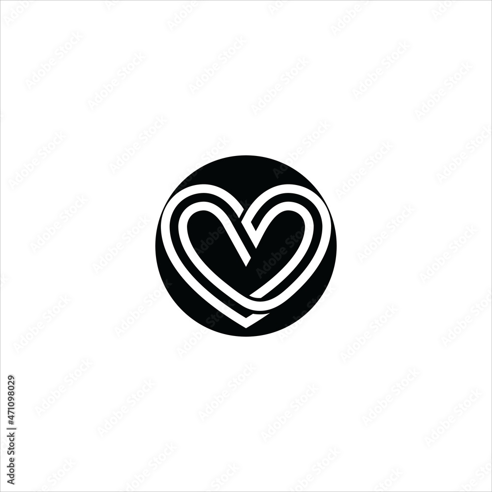 heart logo vector template line heart logo vector template line