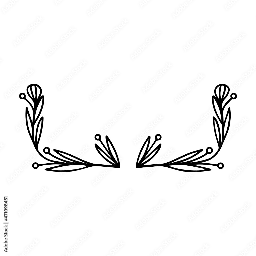 Obraz premium Floral Frame Line Art