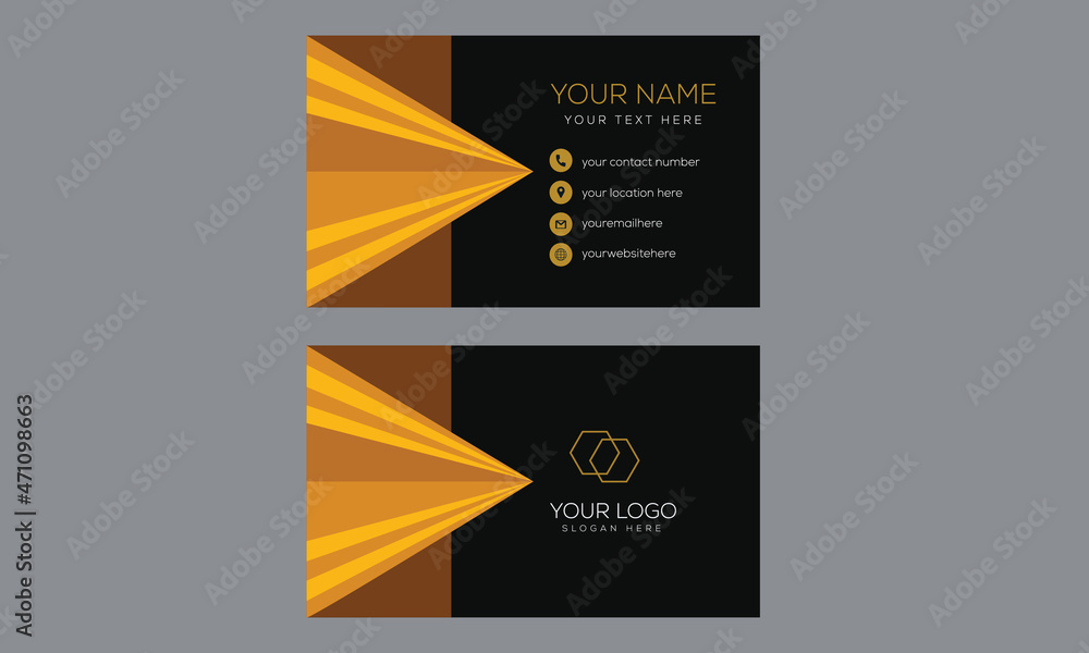 modern yellow and black business card design template
