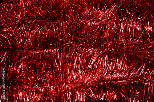 red tinsel background