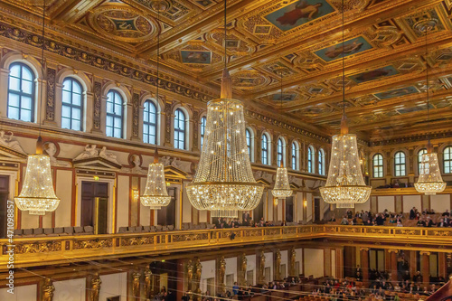 Fotografiet Great Golden Hall in Musikverein, Vienna, Austria