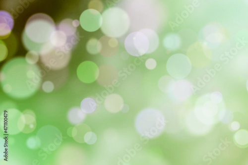 Green circle bokeh background. Holiday event.