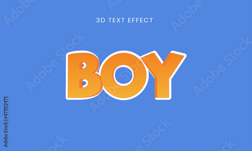 Editable 3D Text Effects Template, vector illustration text style